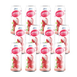 Jans Lychee Juice With Pulp, 33.8 FL OZ (1 Liter) | PURELY Soursop Juice | NO Added Sugars | NOT From Concentrate | Fat-Free | Cholesterol-Free (Pack of 12) (Lychee, (pack of 12) 16.9 fl CAN)