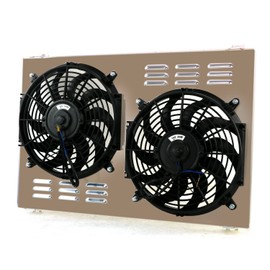 Aluminum Radiator's Shroud&12'' Fans Compatible for Chevy Chevelle El Camino Pontiac GTO 1968 69 70 71 1972