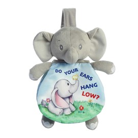 ebba™ Educational Story Pals™ Do Your Ears Hang Low Baby Stuffed Animal - Bedtime Soft Book - Sensory Development - Gray 9 Inches