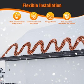 LantingMing Heat Tape for Water Pipes Roof & Gutter Snow De-Icing Heat Cable 80 feet 5 Watts Per Foot, Water Line Heat Tape Keeps Water Flowing at -40°F 5W/FT, 120V (80FT)