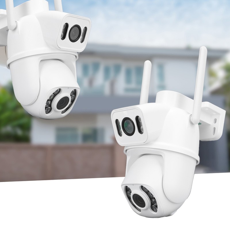 Dual Lens Security Camera Two Night Vision 3MP IP66 2304x2592