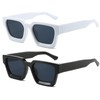 YAMEIZE Vintage Rectangular Sunglasses for Men Women Retro Square Sunglasses