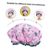 TOVINANNA 2pcs Double Layer Satin Shower Cap Bathing Cap Double