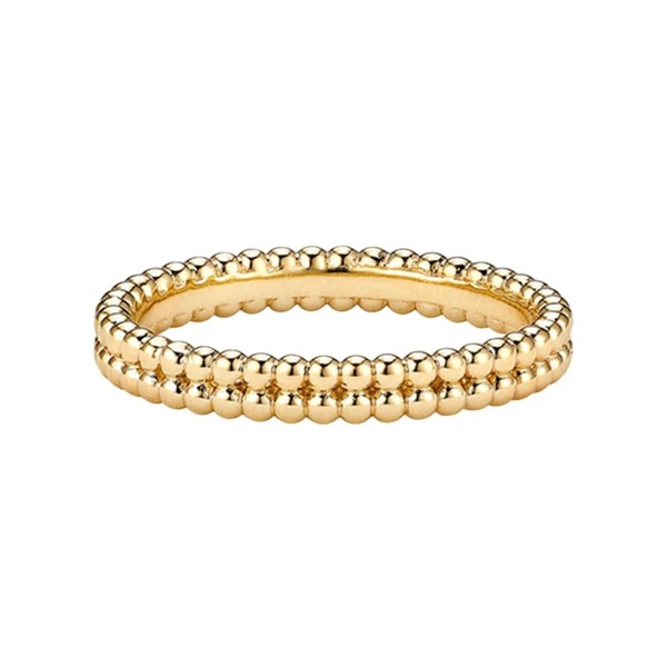 Shapes Studio 18k Gold Vermeil Double Beaded Stacking Ring –