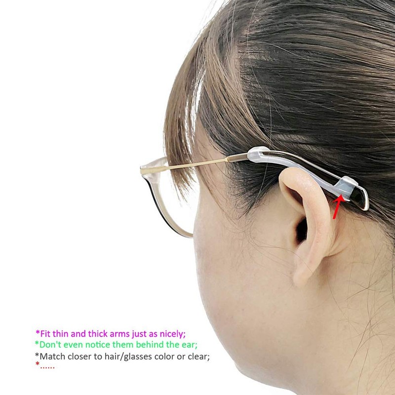 Silicone Glasses Ear Grip Hooks, Sport Eyeglass Strap Holder Temple