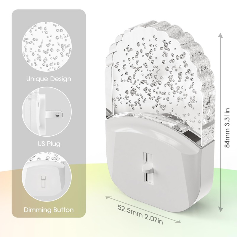 Briignite Bubble Night Light Plug in, LED Acrylic Night Light,