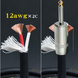 2packs 12awg 6.35 mm 1/4" ts Mono Dual 2 Plug 1/4 inch Male to speakon Female Speaker Adapter Conversion Cable Cord Audio with Port Connector for para bocina de dj Stage Power Amplifier amp