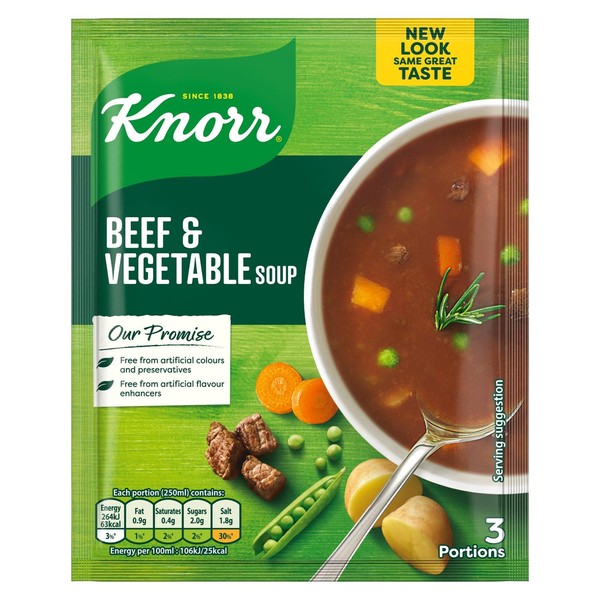 Knorr Beef And Vegetable Packet Soup Mix, 53g, Pack of
