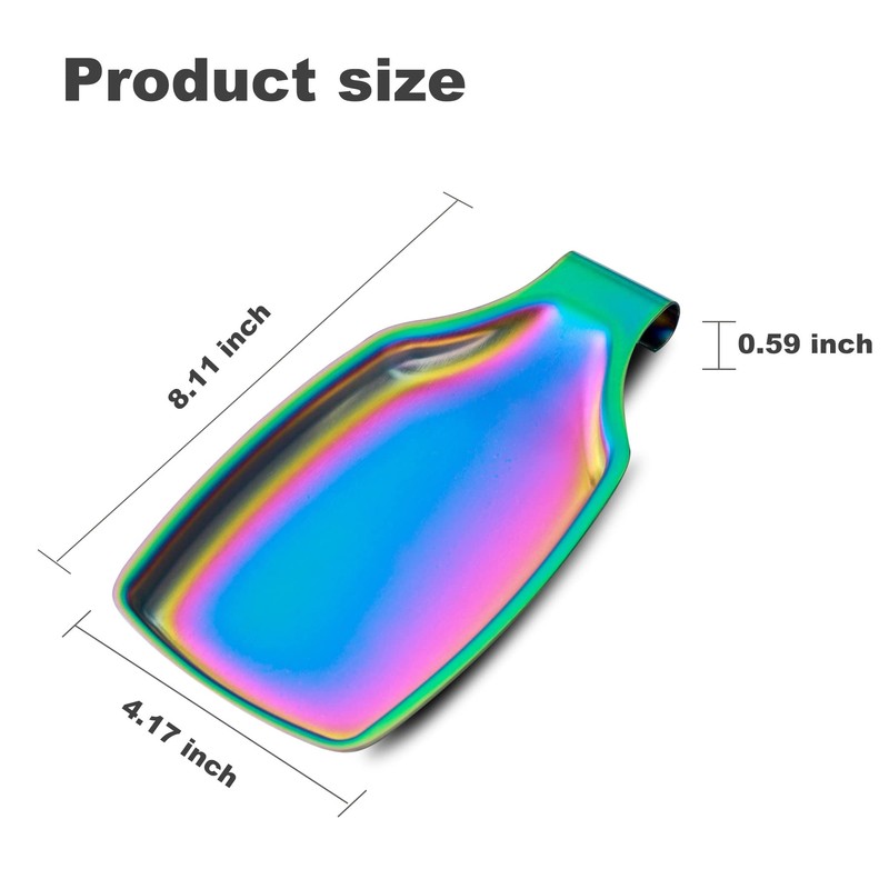 BETTWILL Rainbow Spoon Rest for Stove up, Stainless Steel Spoon