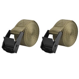 TRIWONDER Tie Down Straps, Lashing Straps Nylon Webbing, Heavy Duty Belts for Luggage, Suitcase Packing, Cargo Freight (01# Green - 2 Packs, 4.9 FT)