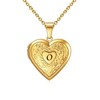 KunBead Gold Heart Photo Locket Necklace that Holds Pictures for
