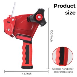 QILIMA 3 Inch Wide Packing Tape Dispenser Gun Seal Packing for Use Tape Dispenser Gun for Shipping, Moving, Carton and Box Sealing-Red