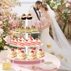 Jusalpha Large 4 Tier Cupcake Stand,Acrylic Round Cake Stand Dessert