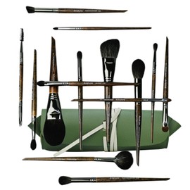 Anshute Natural Goat Hair Makeup Brushes Set of 14, Professional Natural Hair Cosmetic Brushes with Case, Beech Wood Handle. Super Soft Bristles, Variety of Brushes. Face Brushes, Eyeshadow Brushes