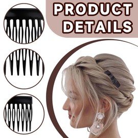 Set of 5 Hair Combs, Mini Hair Clips Set, French Side Combs Made of Cellulose Acetate, Vintage Design, Ideal for All Hair Thicknesses, Hair Comb