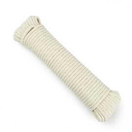 Natural Cotton Clothesline Pully Rope 30m/ 98 ft Washing Line Rope 5.5mm Clothes Lines for Outside Braided Cotton Soft Rope for Garden