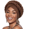DRESHOW African Women's Turban Double Braid Headwear Headwear Chemo Cap