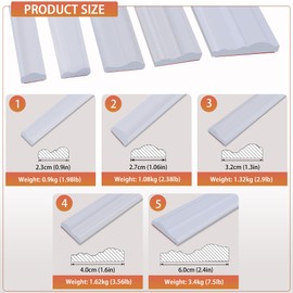 QDYMXUN Peel and Stick Chair Rail Panel Molding, 240''L x 0.9''W Strong Self Adhesive TPE Wall Moulding Trim for Home DIY Decoration (Paintable White)