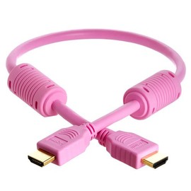 Cmple - High Speed HDMI Cable with Ferrite Cores 28AWG, Pink (1.5 Feet)
