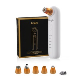 kingdo 2-in-1 Microdermabrasion Machine with 5 Diamond Tips & 5 Suction Modes for Facial Skin Care (Yellow-Brown)