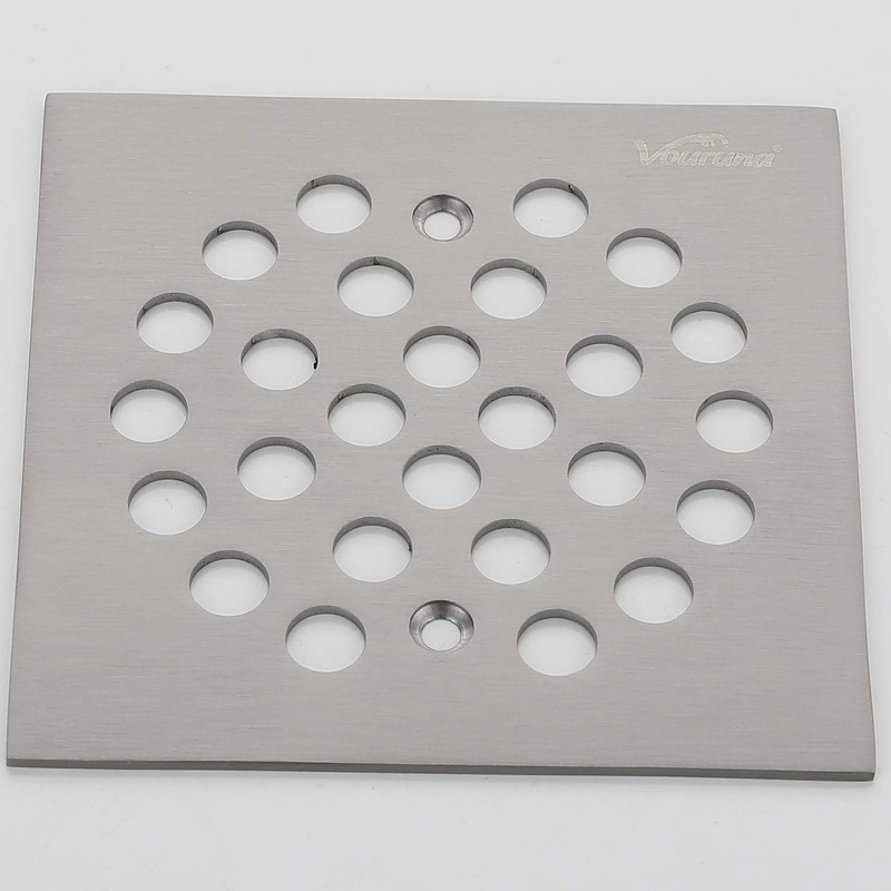 VOURUNA Square 4-1/4(4.25) inch Screw-in Shower Floor Drain Grate Strainer