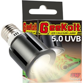 GeeKoit Premium 5.0 UVB Reptile Light,UVA UVB 3W Full Spectrum,Tropical Light Bulb for Optimal Calcium Metabolism,Ideal for Tropical-Dwelling Reptiles Turtle Green Anole