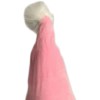 Homeroots 30" Pink and White Fabric Christmas Standing Gnome Tabletop