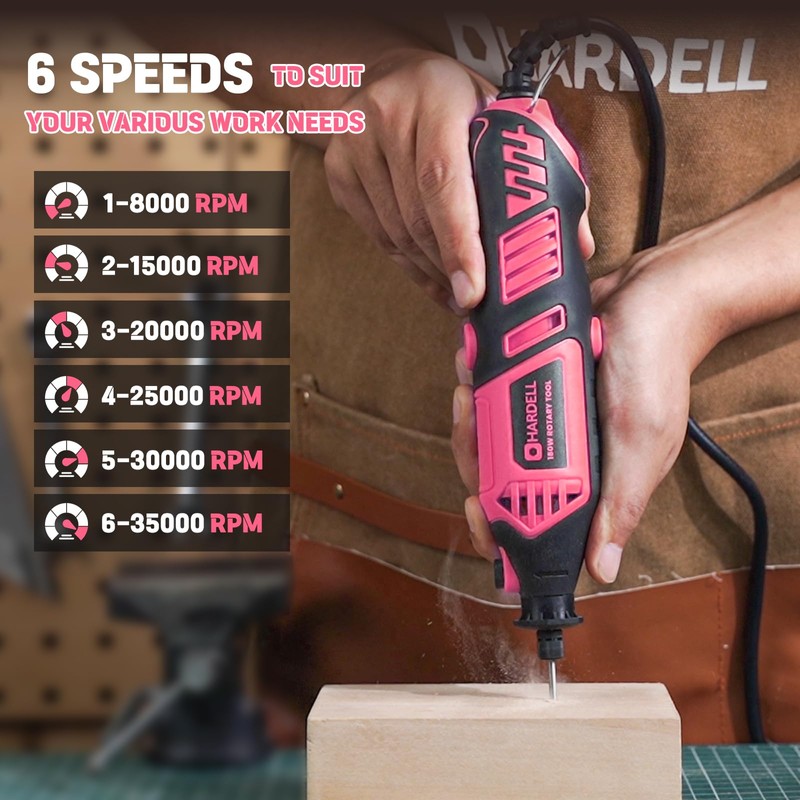 HARDELL Rotary Tool Kit - 180W Corded Power Rotary Tool