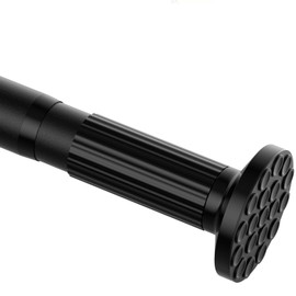 Shower Curtain Rod 51-128 Inch,Extra Long Curtain Rods No Drilling For Window Or Bathroom, Outdoor Curtain Rods For Patio Black Tension Curtain Rod, Easy To Install, Never Rust, Rod Diameter 1.26 Inch