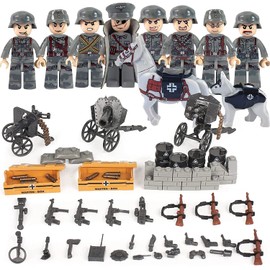 Brick Bazaar Brick Bazaar | WW2 Army Men Action Figures | German Soldiers | Army Playset | Military Gear | for Collectors and Building Block Enthusiasts | 8 Mini Figures