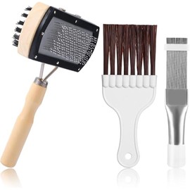 Danishsy 3pcs Air Conditioner Fin Cleaning Brush, HVAC Conditioner Condenser Cleaner Stainless Steel Refrigerator Coil Cleaning Brush