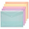 A4 Assorted Pastel Colour Document Stud Wallets Plastic Carry Popper