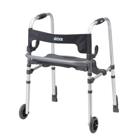 Drive Medical 10233 Clever Lite Foldable Rollator Walker, Gray