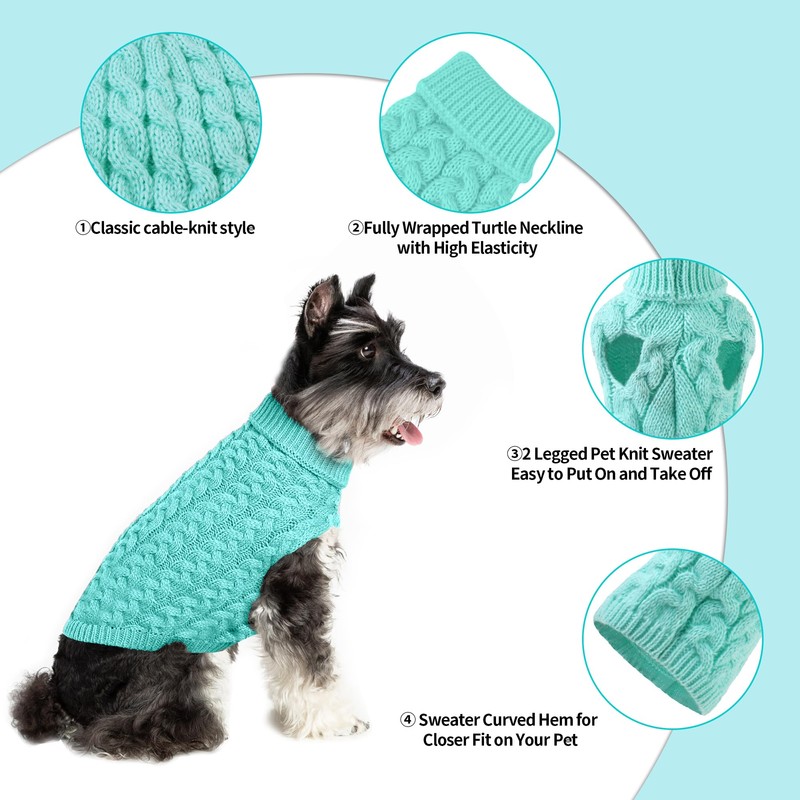 NACOCO Classic Dog Sweater Knitted Turtleneck Dog Sweater Warm Winter