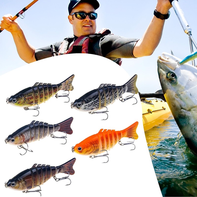 Trout Lures | Swim Bait Lures,5X Robotic Seven Joint Gear