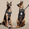 HEELE Dog Harness, Tactical Dog Harness with Molle Panel, Harness