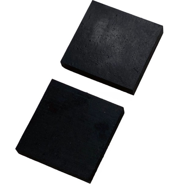 Rubber Plate, 2.0 inches (5 cm), Square, Anti-Slip, Cushioning Material, Scratch-Resistant, Protection, Furniture (0.4 inch (10 mm) Thick, Set of 2
