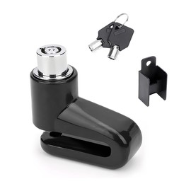 JNNJ Motorcycle Disc Brake Lock, Anti-Theft Heavy Duty Bicycle Brake Disc Lock, Motorcycle Bicycle Scooter Safety Lock with 2 Keys (Black)