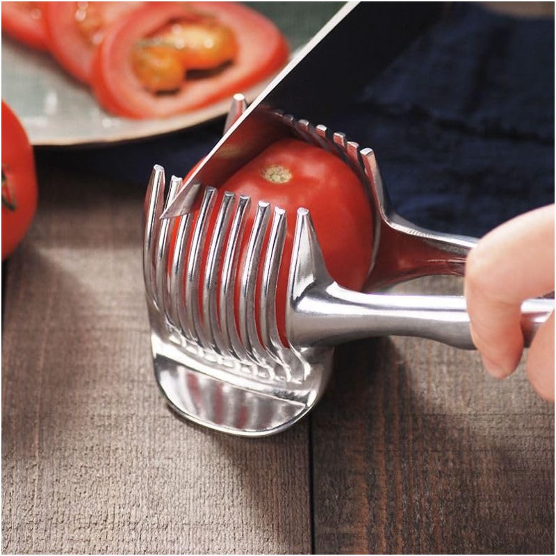 Kitchen Gadget Handy Onion Holder Potato Tomato Slicer Vegetable Fruit
