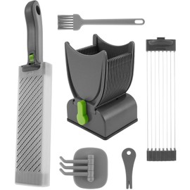 Fresh Meat Slicer Stainless Steel, Manual Fresh Meat Cutter, Efficient Meat Cleaver Slicer, Nonslip Fresh Meat Cutter Thickness Adjustable 2 or 4 mm for Beef Pork Kitchens (Grey)