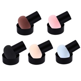 Healvian 5pcs Mushroom Shape Makeup Powder Puff Set Wet Dry Applicators for Face Makeup Multi-Color Blending Sponges for Cosmetic Application