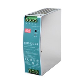 EDR-120-24 120W 24V 5A Industrial Switching Power Supply - Universal AC/DC Converter for LED Displays, Factory Automation, CCTV Systems