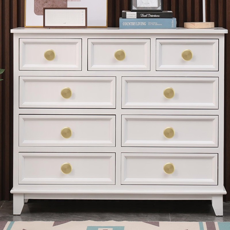 Ymaiss 12 Packs Brushed Gold Cabinet Knobs Cone Shape Kitchen