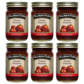 Dillman Farm All Natural Tomato Preserves - Gluten-Free, Non-GMO, Vegan, Kosher, Eco-Friendly, Preservative Free, Corn Syrup Free - Made in USA, 16oz (Pack of 6)