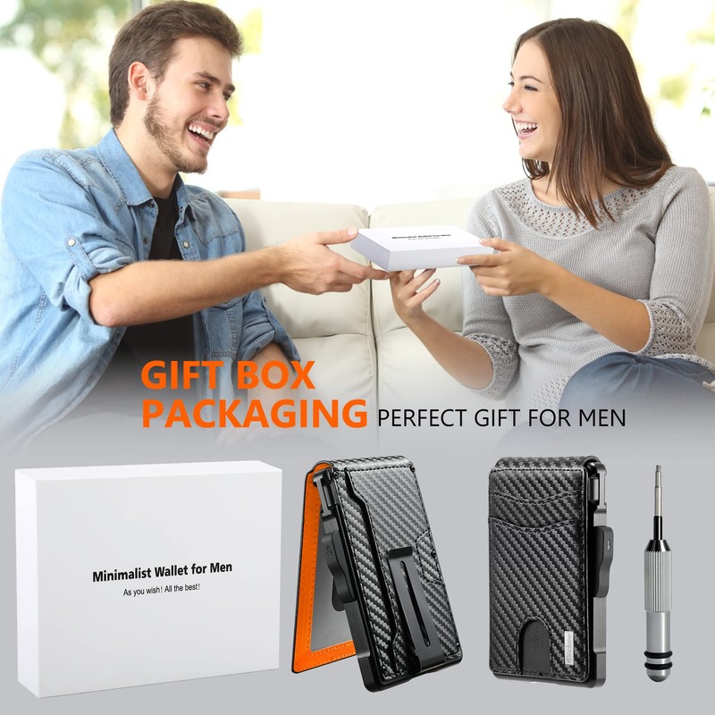 umoven Wallet for Men - with Money Clip Slim Leather