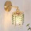 Shenmoyl Crystal Battery Operated Wall Sconce, Rechargeable Wall Lamp with