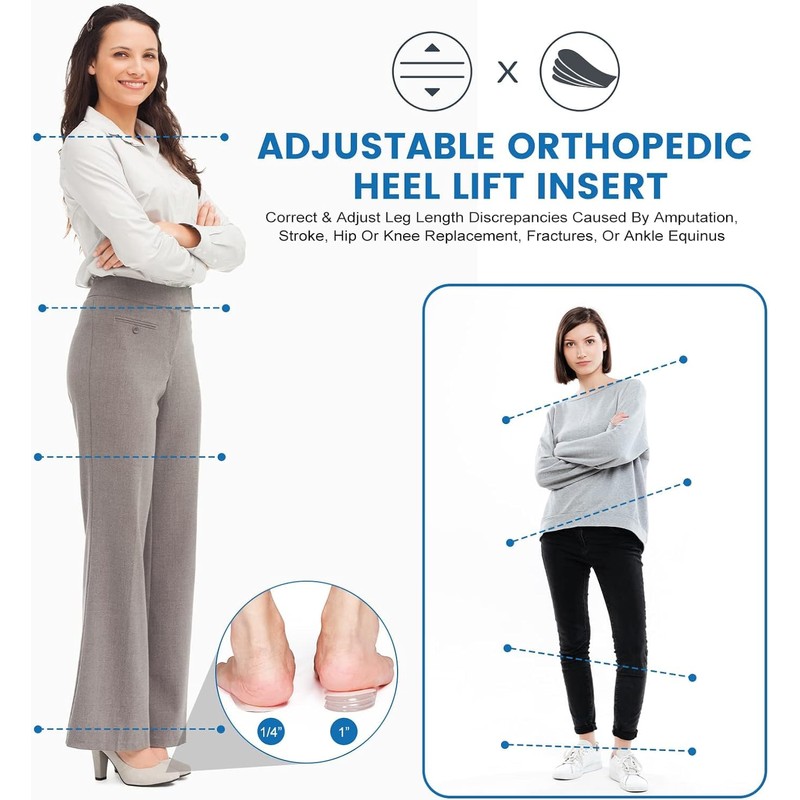 Heel Lift Inserts for Women Shoes - Kimihome Adjustable Gel