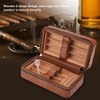 Wood Portable Travel Outdoor Cigar Humidor PU Leather Cigar Storage
