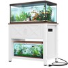 DWVO Heavy Duty Metal Aquarium Stand with Power Outlets, Cabinet