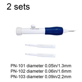 Duoleleen 2 Sets Punch Needle Kits Magic Embroidery Pen Kits Embroidery Punch Stitching Tool Sets for Clothes Curtains Pillow Cases Insoles Wallets Towels